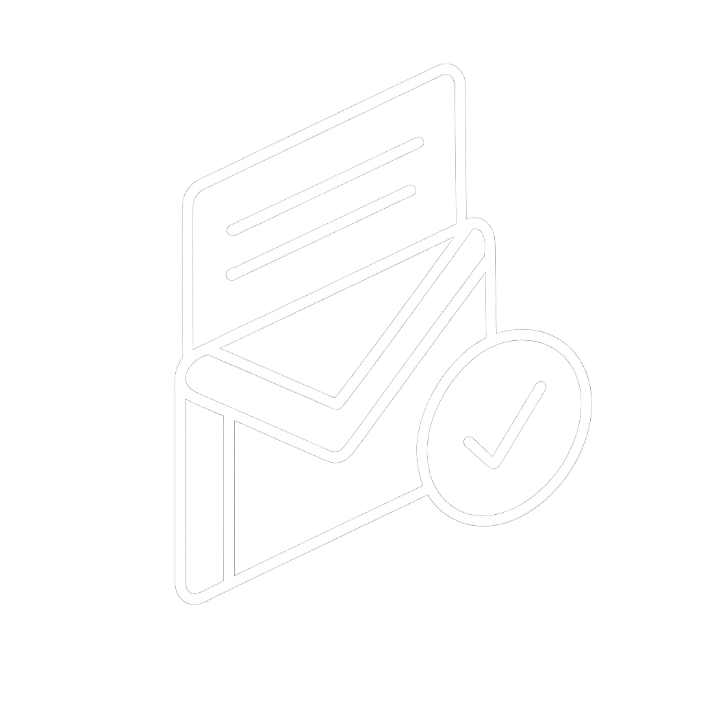 Logo and blue check in Gmail
